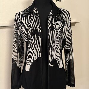Black and White Zebra Print Women's Jacket